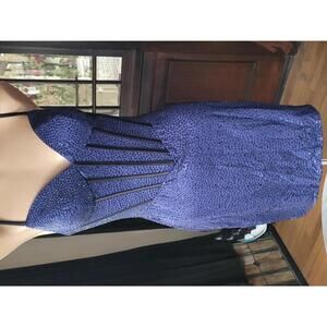 Mini Dress Strapless Dark Blue Bling Sparkle Corset Goth Victorian Vamp Prom Sz6